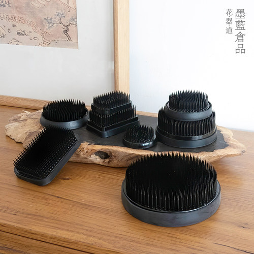 日本进口石崎胜黑剑山插花器 禅意插花底座针钉日式花插剑山工具 - 图1