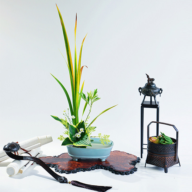 仿古汝窑水仙盆陶瓷水培花盆 日式花道插花花器复古禅意中式器皿,淘宝优惠券,粉丝福利购,淘宝优惠卷