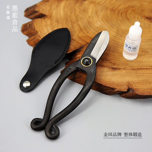 池坊剪日式中式花剪花艺师复合钢插花剪刀工具家用园艺剪修枝刻字 - 图1