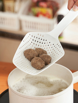 6016-day style nylon leaky spoon water-separating spoon drain with water spoon resistant to high temperature PA kitchen drain shovel Large number of rice wood