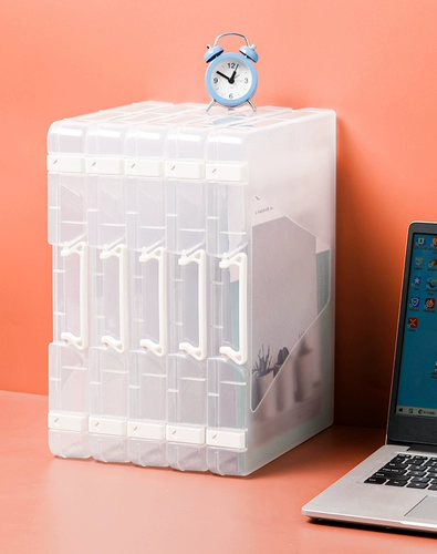 Япония KM.6318. Принесите портативную кассовую кассовую кассовую кассу A4 Прозрачная пластиковая коробка сортировки данных сортировки данных