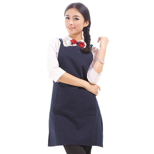 帆布背带围裙男女厨房家用餐厅服务员美甲美术工作服定制印字logo - 图1