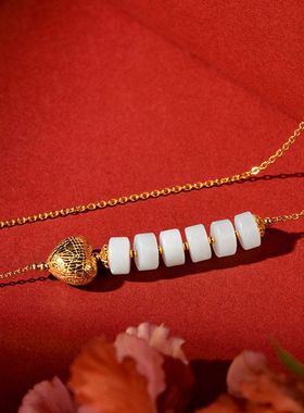 天然翡翠平安扣吊坠项链女纯银18K金小众设计中国风复古diy锁骨链