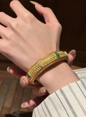 足金999点钻5D福禄满盈手镯