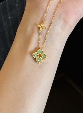 古法5D套链足金999水贝黄金绿色飞镖套链项链新款2025送礼送女友