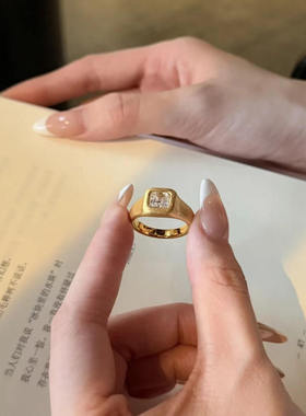 足金999点钻黄金中古冰块戒指