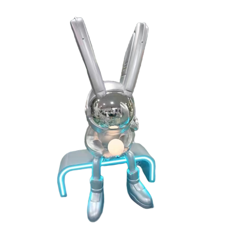 潮牌ROBBI兔月光兔落地大摆件酒吧KTV网红拍照商场美陈软装雕塑 - 图3