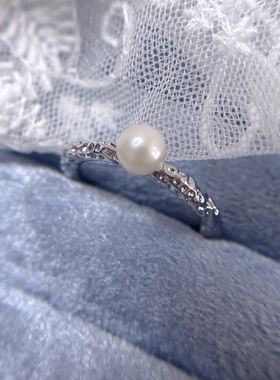 淡水珍珠气质开口戒指通勤百搭素雅温柔中指食指戒指环