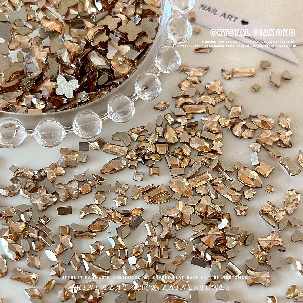 网红平底异形美甲钻大小混装香槟菱形爱心水滴拼钻DIY指甲装饰品,淘宝优惠券,粉丝福利购,淘宝优惠卷