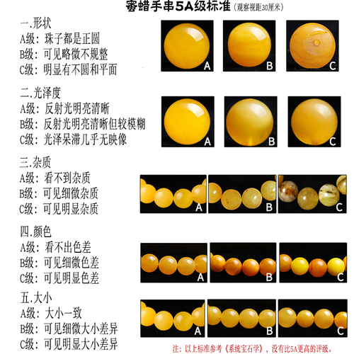 思华年天然琥珀蜜蜡单珠散珠老蜡鸡油黄小珠子圆珠4-20mm手串配饰