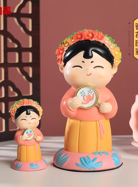 唐小圆簪花围摆件国潮泉州文创