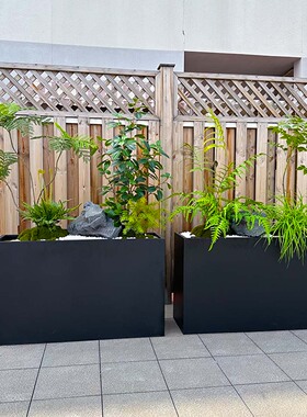 wo+新中式绿植造景花箱搭配
