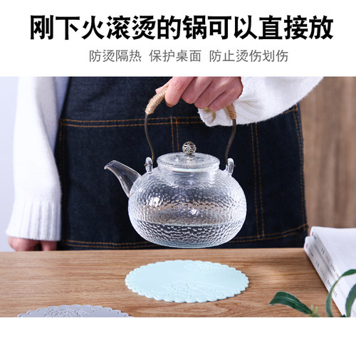 茶杯垫硅胶隔热垫桌面耐高温餐桌垫小块防烫盘垫菜碗垫轻奢高级感 - 图1