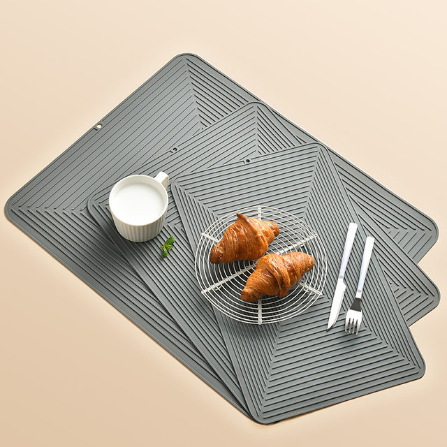 Silicone square drain pad bowl plate kitchen countertop insulation