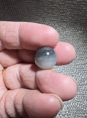 和田玉籽料青花玉天然青白手饰复古圆形散珠精美手饰黑白分明圆珠