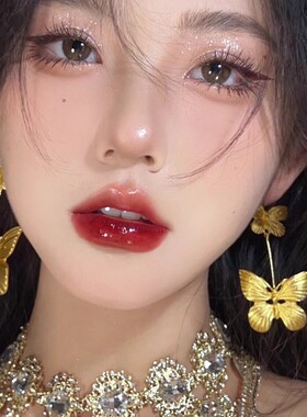 金色立体蝴蝶长款耳环欧美夸张vintage中古耳坠法式复古耳饰品女