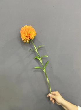 现代简约单枝仿真石竹 手感毛石球仿真绿植家居摆放婚庆插花道具