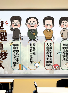 历史人物语录励志文字图书馆橱窗装饰画学校班级阅览室玻璃门贴纸