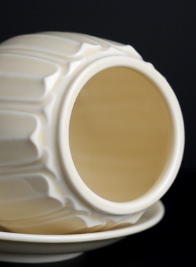 戴玉堂周金田陶瓷摆件《花瓣纹圣水杯仿古瓷》家用供奉供水杯装饰