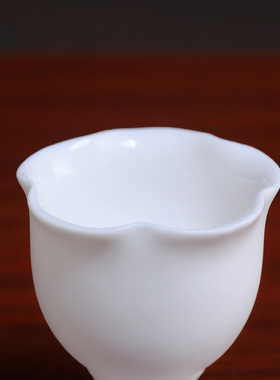 戴玉堂陶瓷《五方高脚酒杯白瓷》家用财神观音神像供奉供酒杯摆件