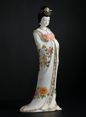 戴玉堂陶瓷摆件《唐韵美人《倾国》漆线雕》林建平装饰家居艺术品