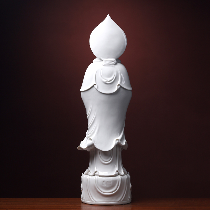 戴玉堂 24吋陶瓷西方三圣神像供奉摆件 德化白瓷观音佛像工艺品 - 图3