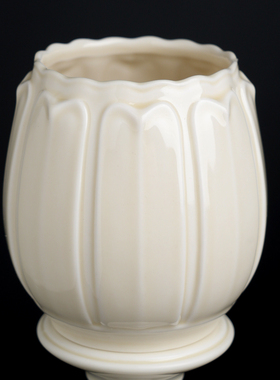 戴玉堂 周金田陶瓷摆件《花瓣纹供灯一对 仿古瓷》家用长明灯供奉