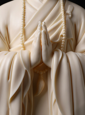 戴玉堂林弋新陶瓷摆件《立祥云弘一法师像玉黄瓷》佛像家居饰品