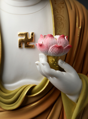 戴玉堂林建平陶瓷摆件《佛光阿弥陀佛新极彩》佛像供奉装饰客厅