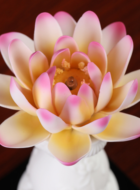 戴玉堂陶瓷摆件《莲语禅心》佛前供灯莲花灯家用七彩长明灯供佛灯