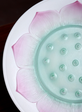 戴玉堂供盘家用陶瓷供果盘水果盘供佛上供莲花贡盘贡品盘子摆件