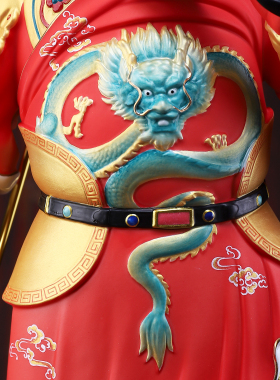 戴玉堂陶瓷立岩关公武财神像供奉摆件关帝圣君关二爷客厅桌面装饰