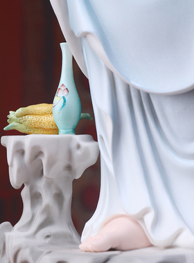 戴玉堂陶瓷合掌观音菩萨家用观世音菩萨佛像摆件家里客厅桌面装饰