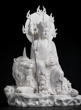 戴玉堂苏杜村陶瓷摆件《坐谛听地藏王菩萨》德化白瓷地藏佛像供奉