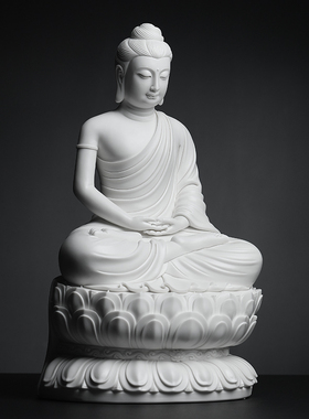 戴玉堂林建平陶瓷摆件《莲台正坐如来》释迦牟尼佛像供奉家用客厅