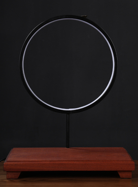 戴玉堂实木摆件《花梨木佛光带灯圈可发光底座》佛像装饰家居饰品