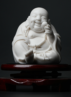 戴玉堂苏友德陶瓷摆件《持珠弥勒佛像》弥勒佛供奉家用家居饰品