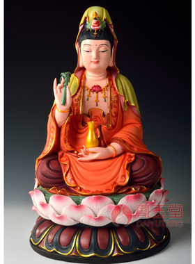 【感恩结缘优惠】《敦煌古彩西方三圣神像》佛像客厅供奉家居饰品