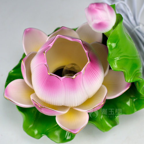 戴玉堂陶瓷佛像用品装饰灯佛前佛具供奉家用供佛莲花荷花供灯摆件 - 图0