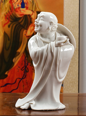 戴玉堂陶瓷摆件《十八罗汉》德化白瓷佛像工艺客厅供奉家居饰品