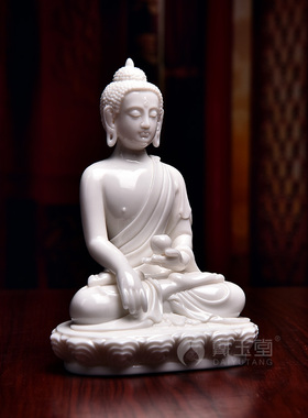 戴玉堂陶瓷释迦牟尼小佛像摆件随身佛旅行出差随身携带释迦摩尼佛