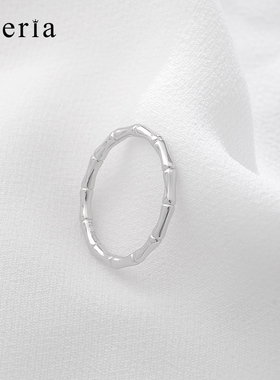 银戒指S925银竹节小众学生女