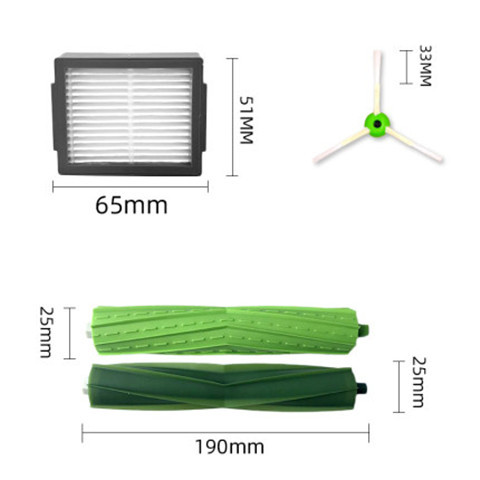 适配irobot艾罗伯特扫地机器人i7+E5/E6/i3配件边刷滤网滚刷尘袋 - 图1