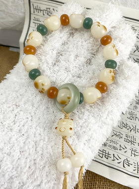 炭烧猫爪菩提根手链精工雕刻佛珠念珠文玩绕指柔菩提手持手串批发