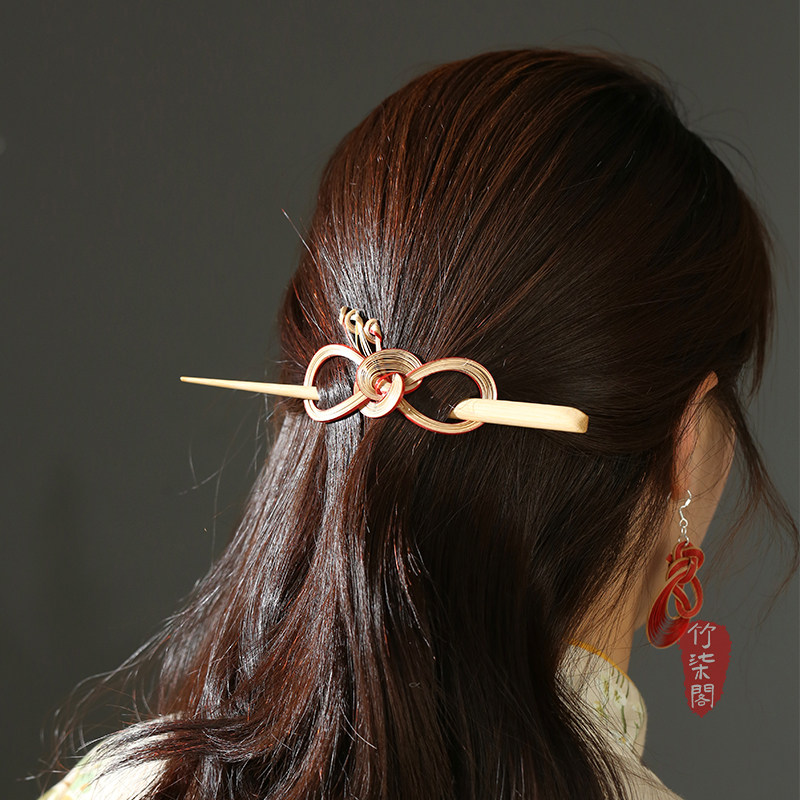 古风李子柒竹丝竹编发簪汉服发卡国风发饰中式配饰发夹竹簪子首饰,淘宝优惠券,粉丝福利购,淘宝优惠卷