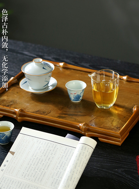 筇竹竹岩板茶盘茶道干泡盘