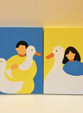 手绘多巴黑色气球客厅装饰画卧室床头挂画儿童房壁画入户玄关多彩
