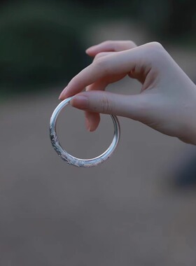 牡丹银手镯足银999民族风女定制