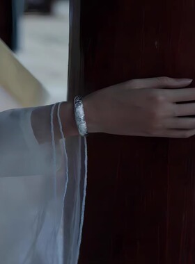 青琐记999银中老年开口手镯定制