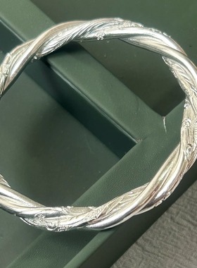 麻花银手镯青琐记999时尚女闭口